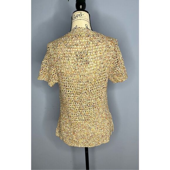 CAbi Pastel Open Crochet Knit Sweater Top Shirt 100% Cotton Multicolor Women’s M - Picture 9 of 9